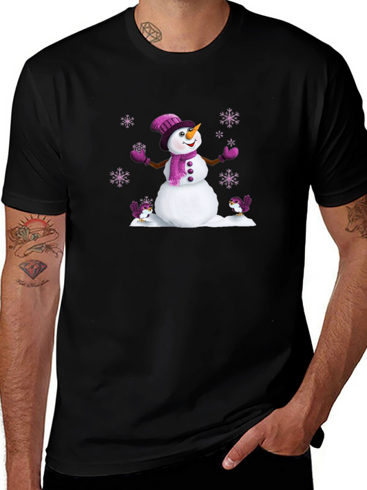 Festive Snowman Graphic Tee - Holiday Cheer
