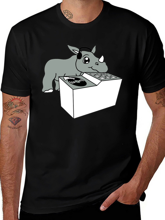 DJ Rhino Graphic Tee - Music Lover Shirt
