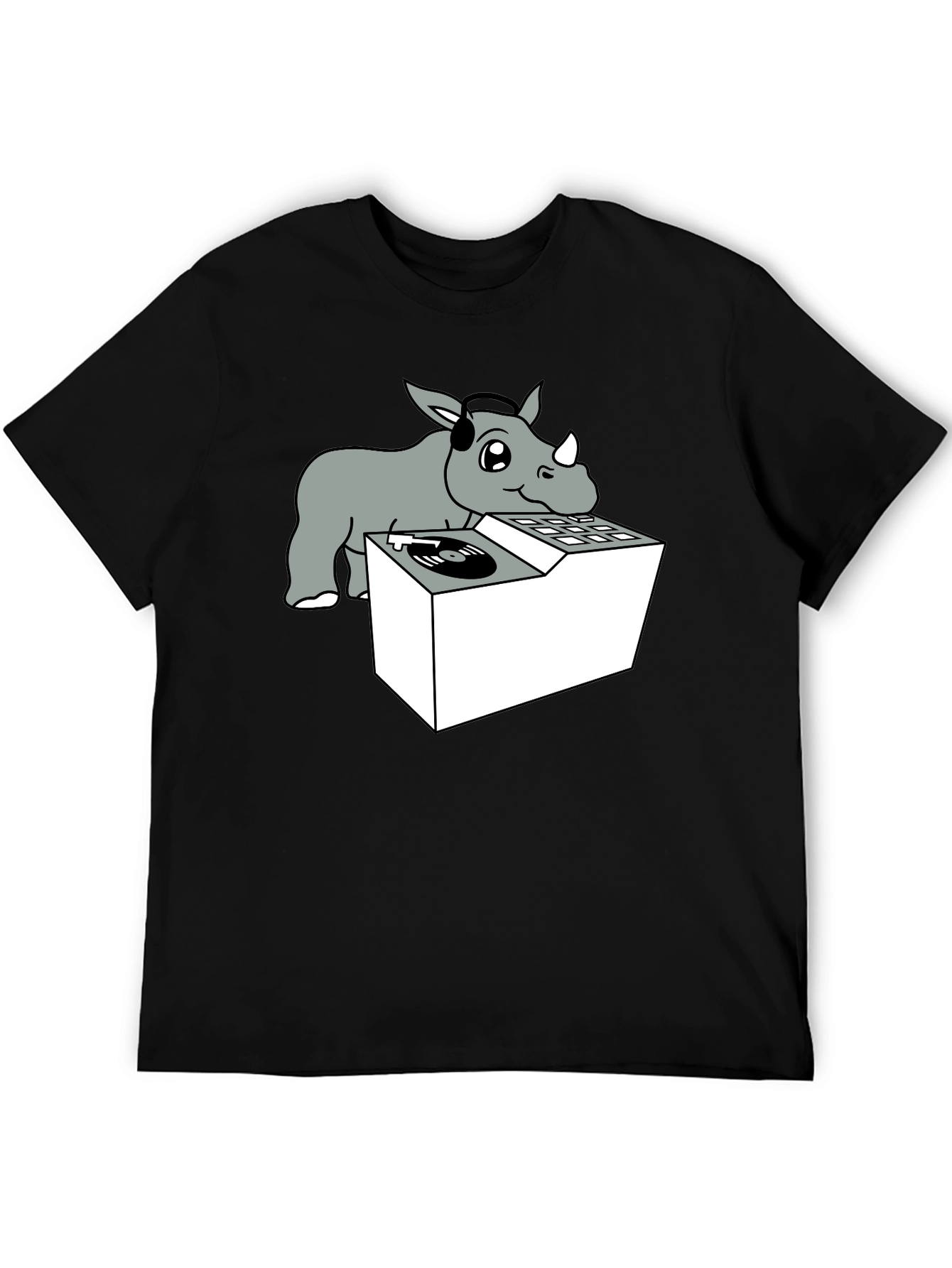DJ Rhino Graphic Tee - Music Lover Shirt
