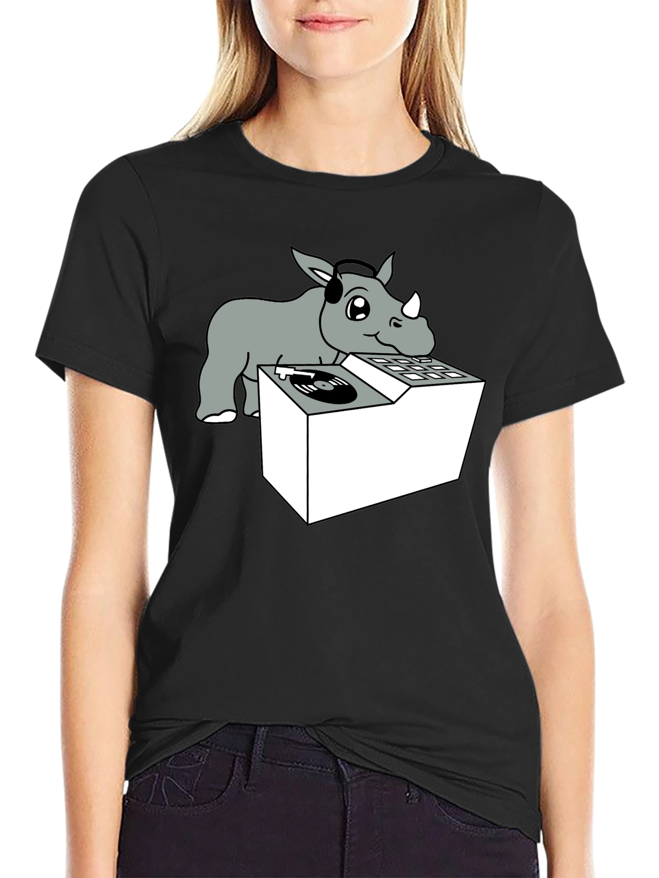 DJ Rhino Graphic Tee - Music Lover Shirt