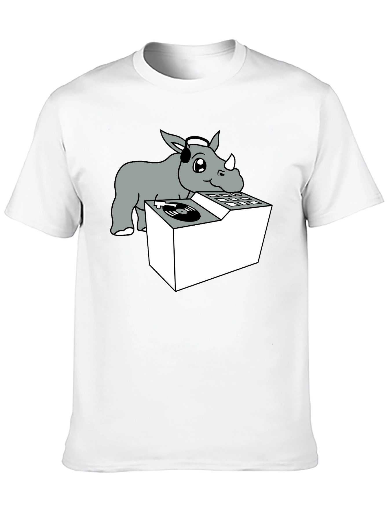 DJ Rhino Graphic Tee - Music Lover Shirt
