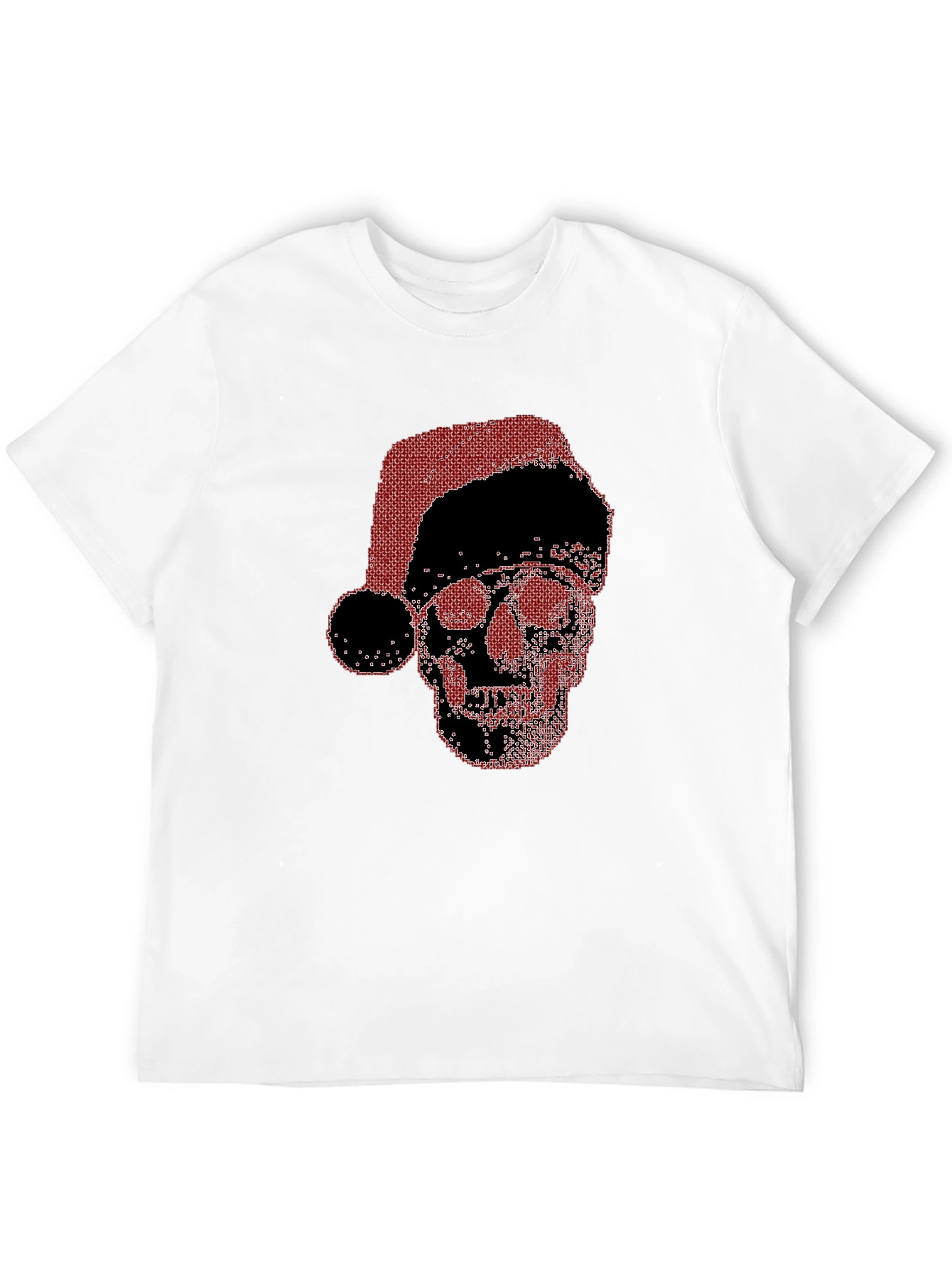 Skull Santa Hat Black T-Shirt