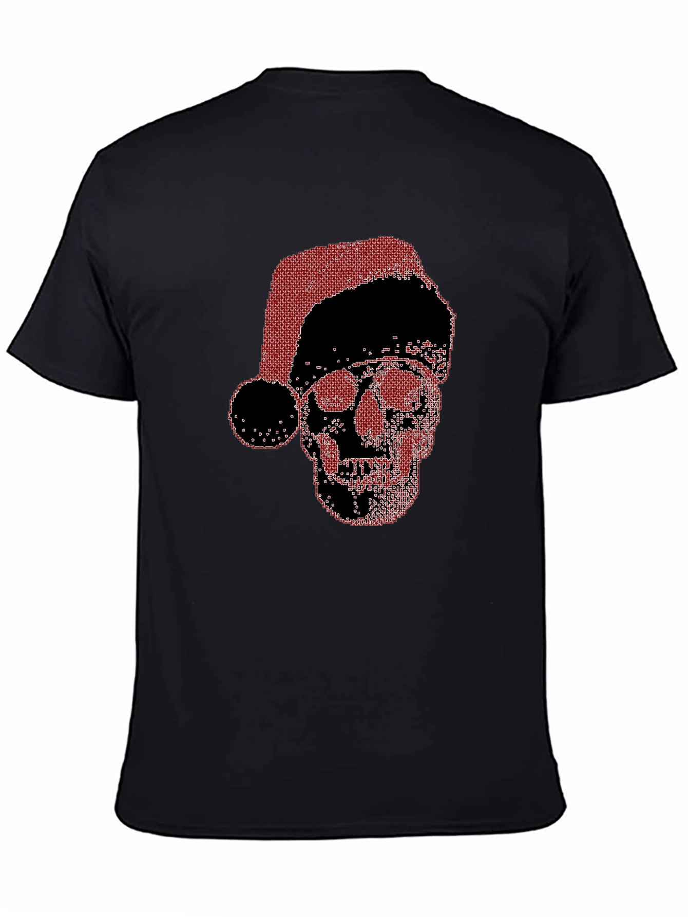 Skull Santa Hat Black T-Shirt