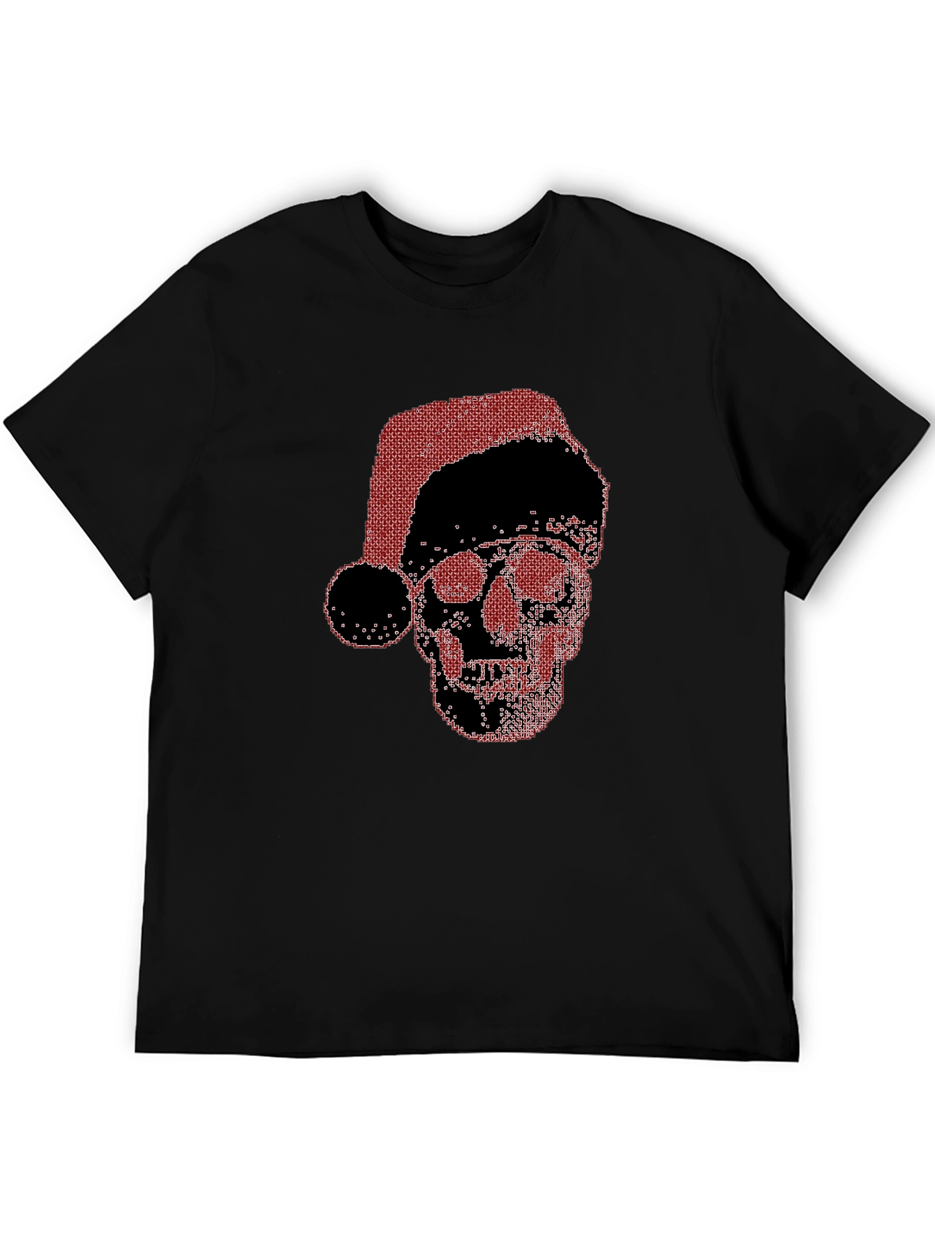Skull Santa Hat Black T-Shirt