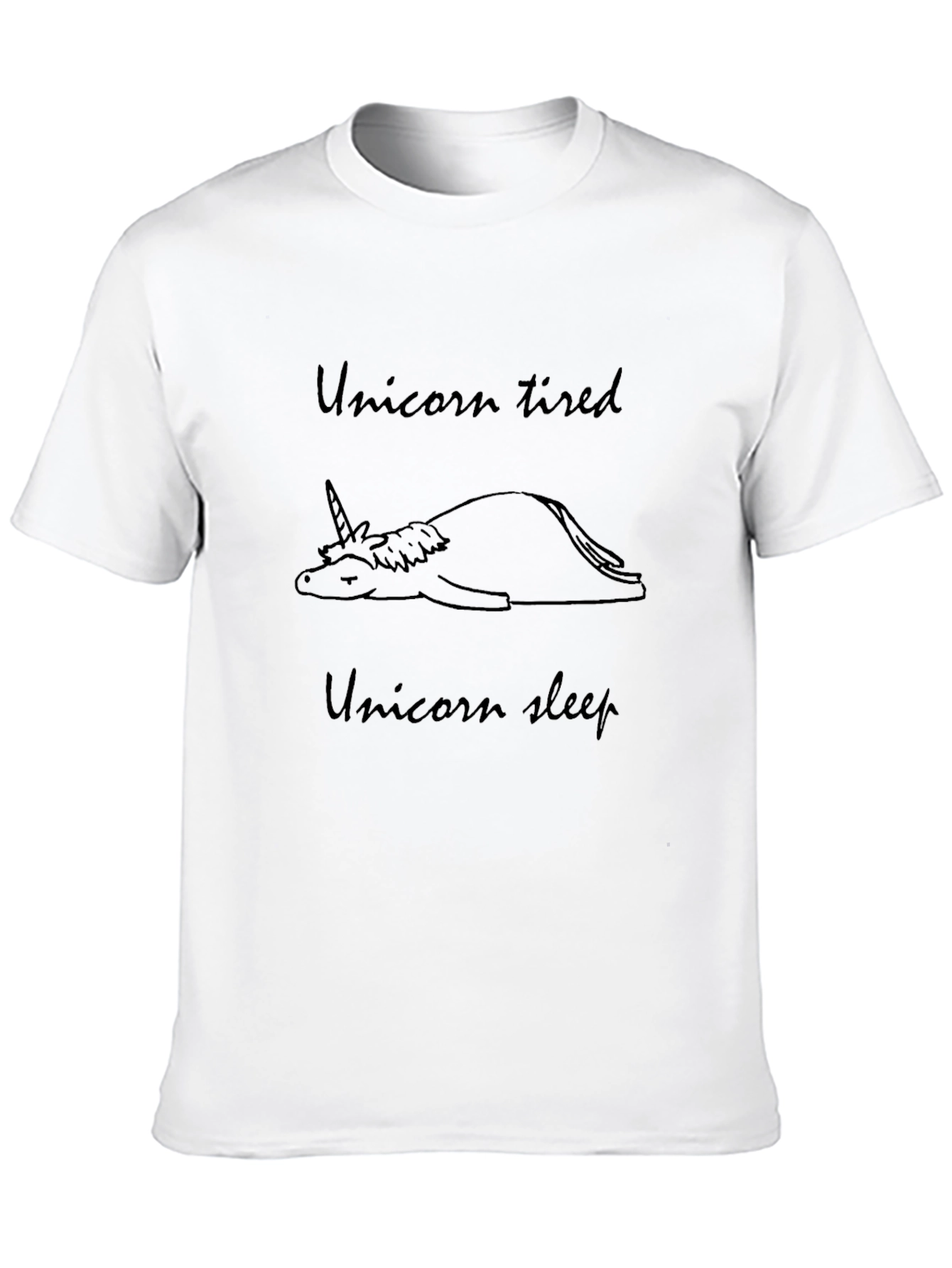 Unicorn Tired Sleep Black T-Shirt