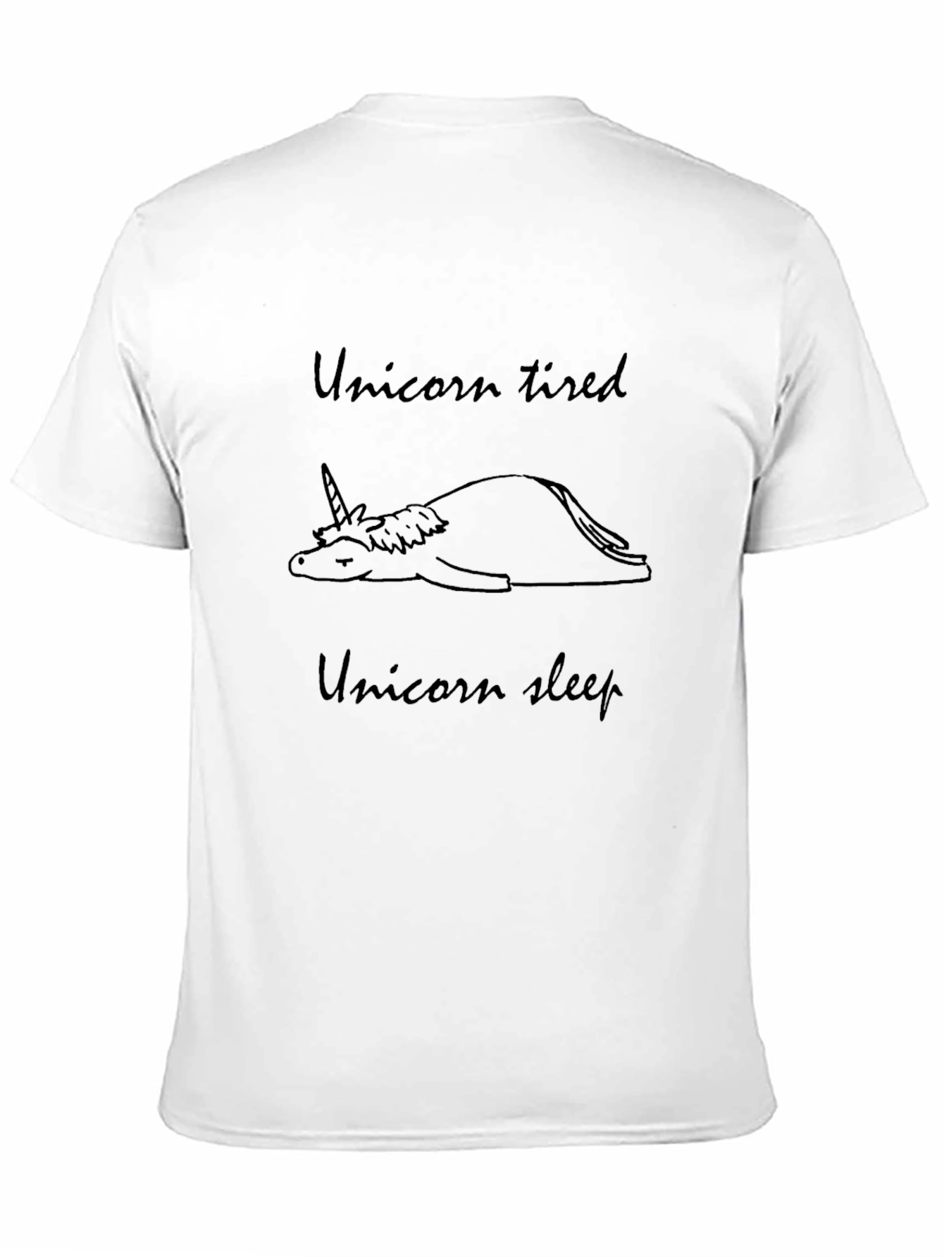 Unicorn Tired Sleep Black T-Shirt