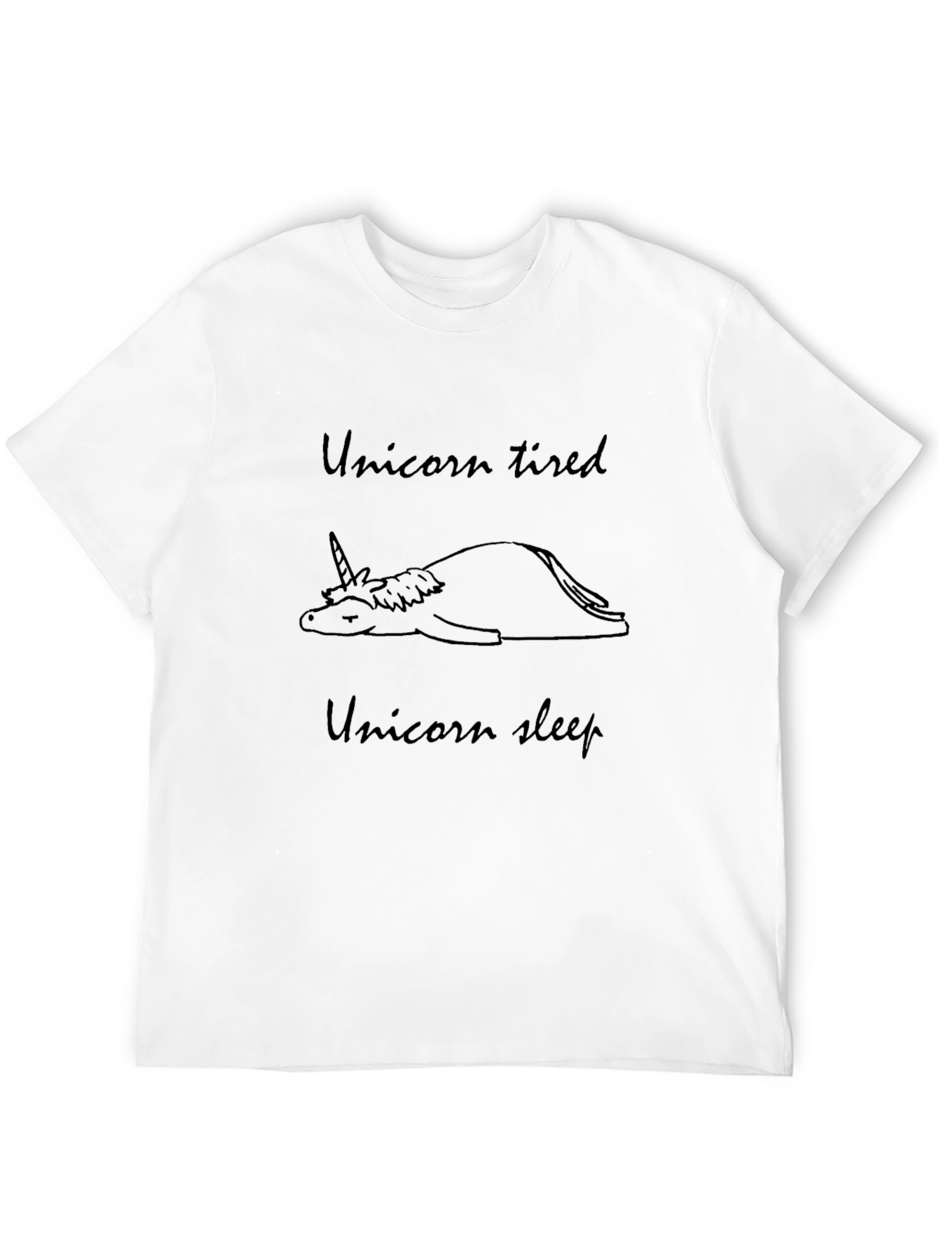Unicorn Tired Sleep Black T-Shirt