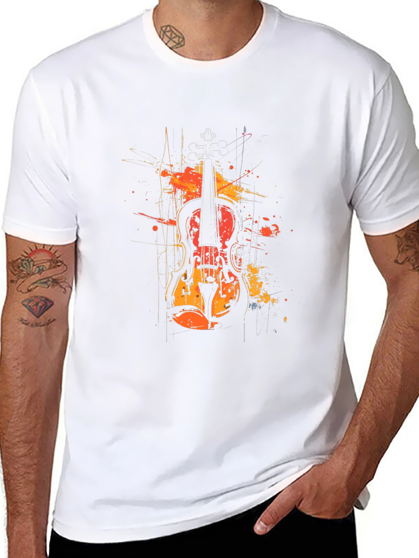 Violin Art Graphic Tee - Music Lover T-Shirt