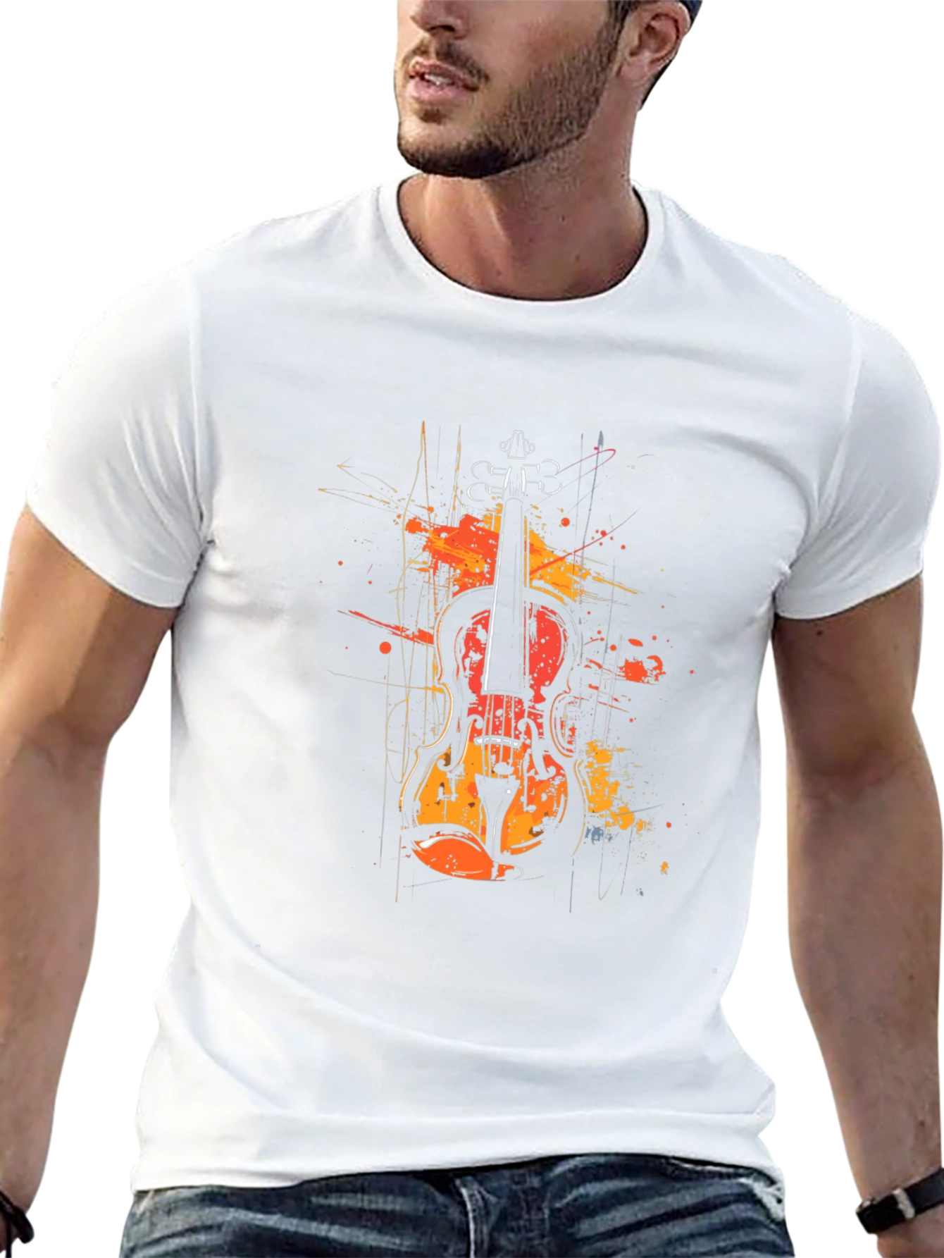 Violin Art Graphic Tee - Music Lover T-Shirt