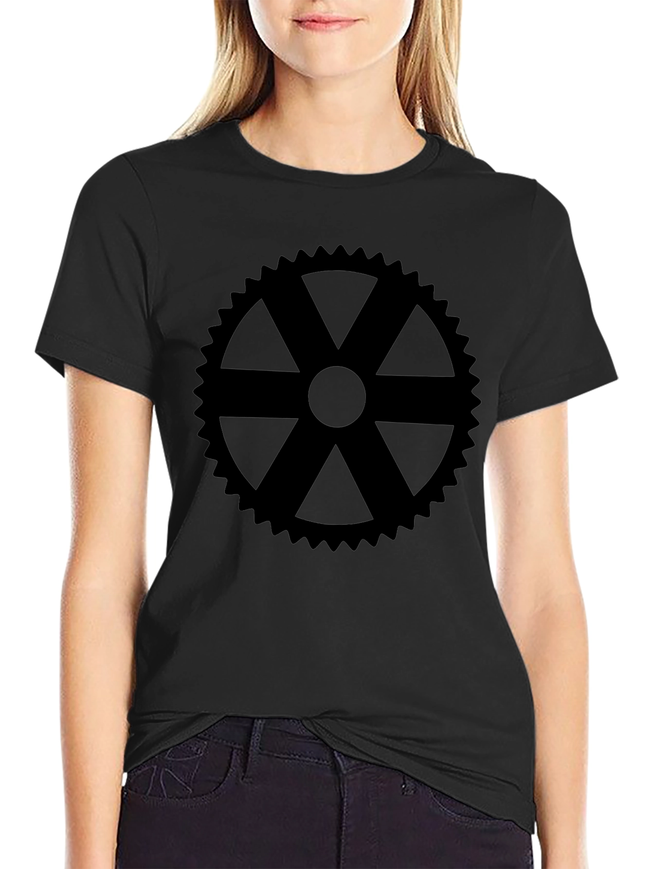 Black Gear Graphic Tee - Modern Style