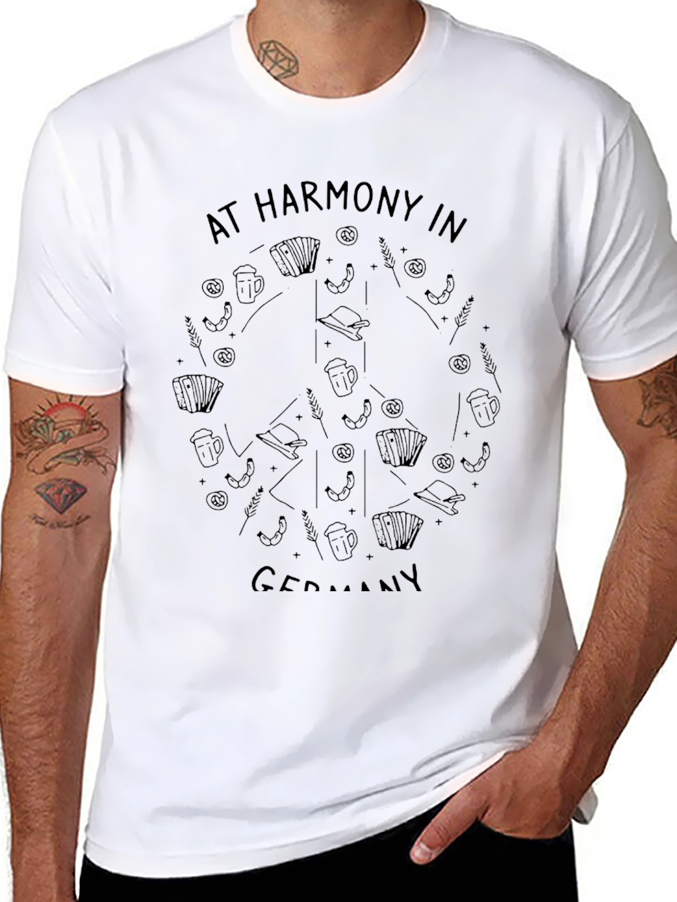 At Harmony In Germany Graphic Tee - Black T-Shirt
