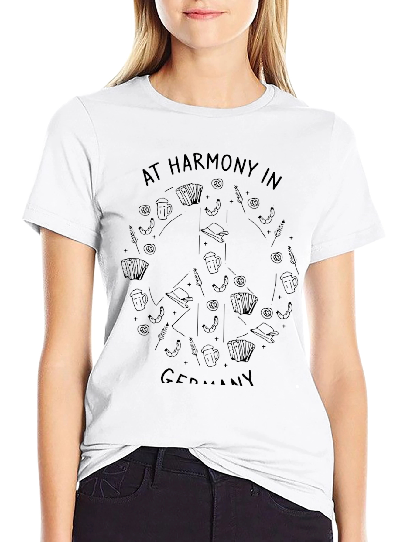At Harmony In Germany Graphic Tee - Black T-Shirt