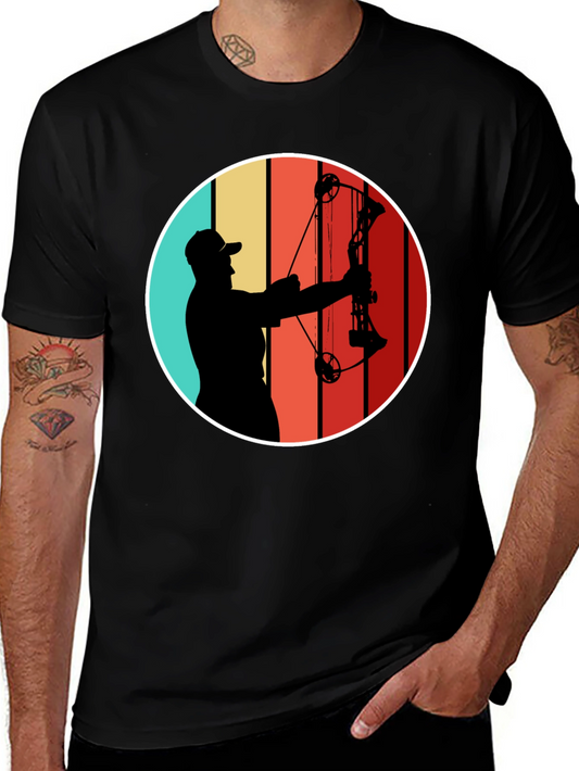 Archery Silhouette Tee - Retro Style Bow Hunter T-Shirt