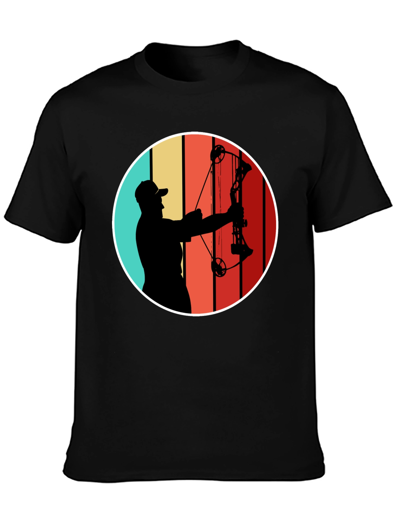 Archery Silhouette Tee - Retro Style Bow Hunter T-Shirt