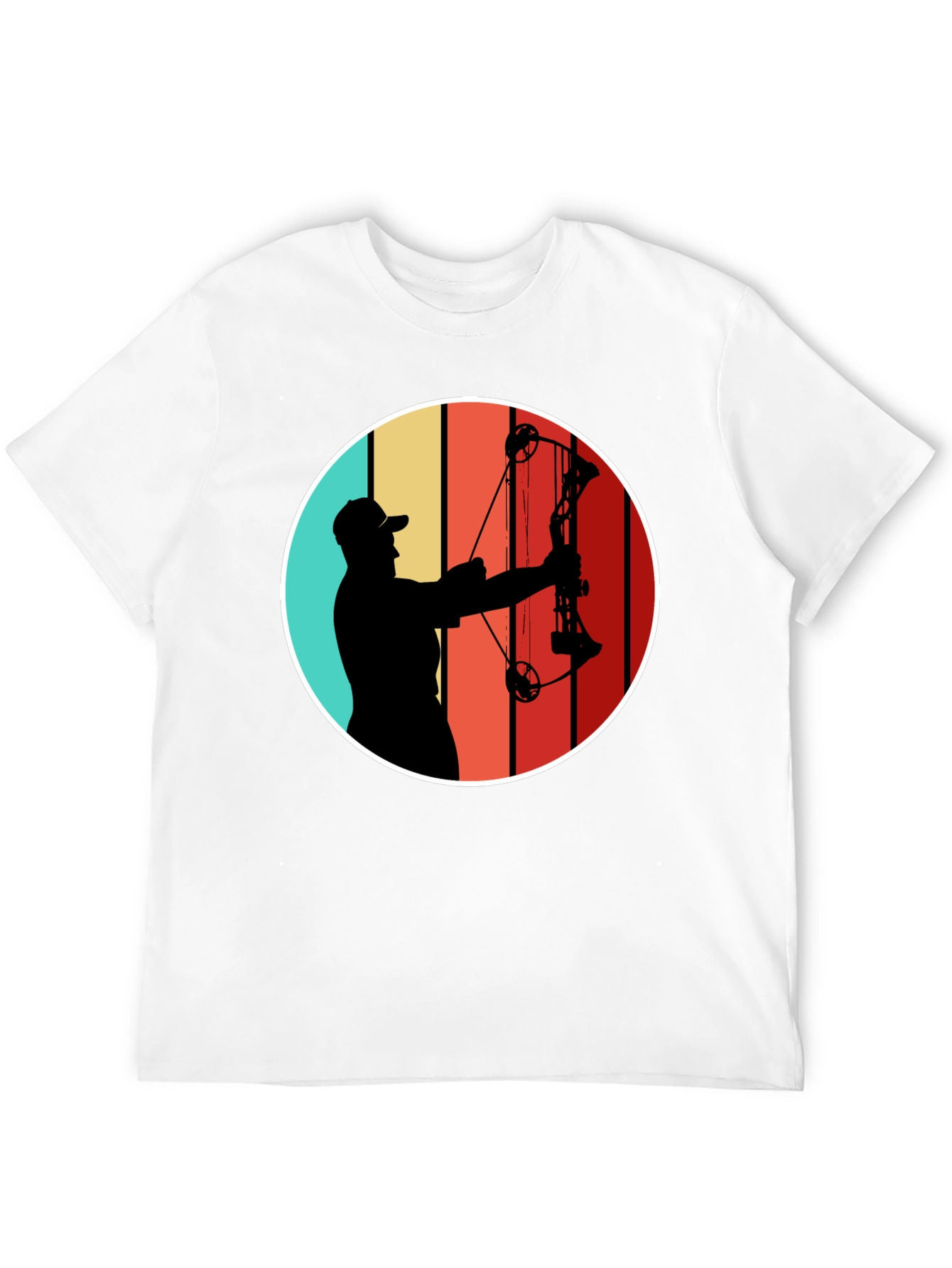 Archery Silhouette Tee - Retro Style Bow Hunter T-Shirt