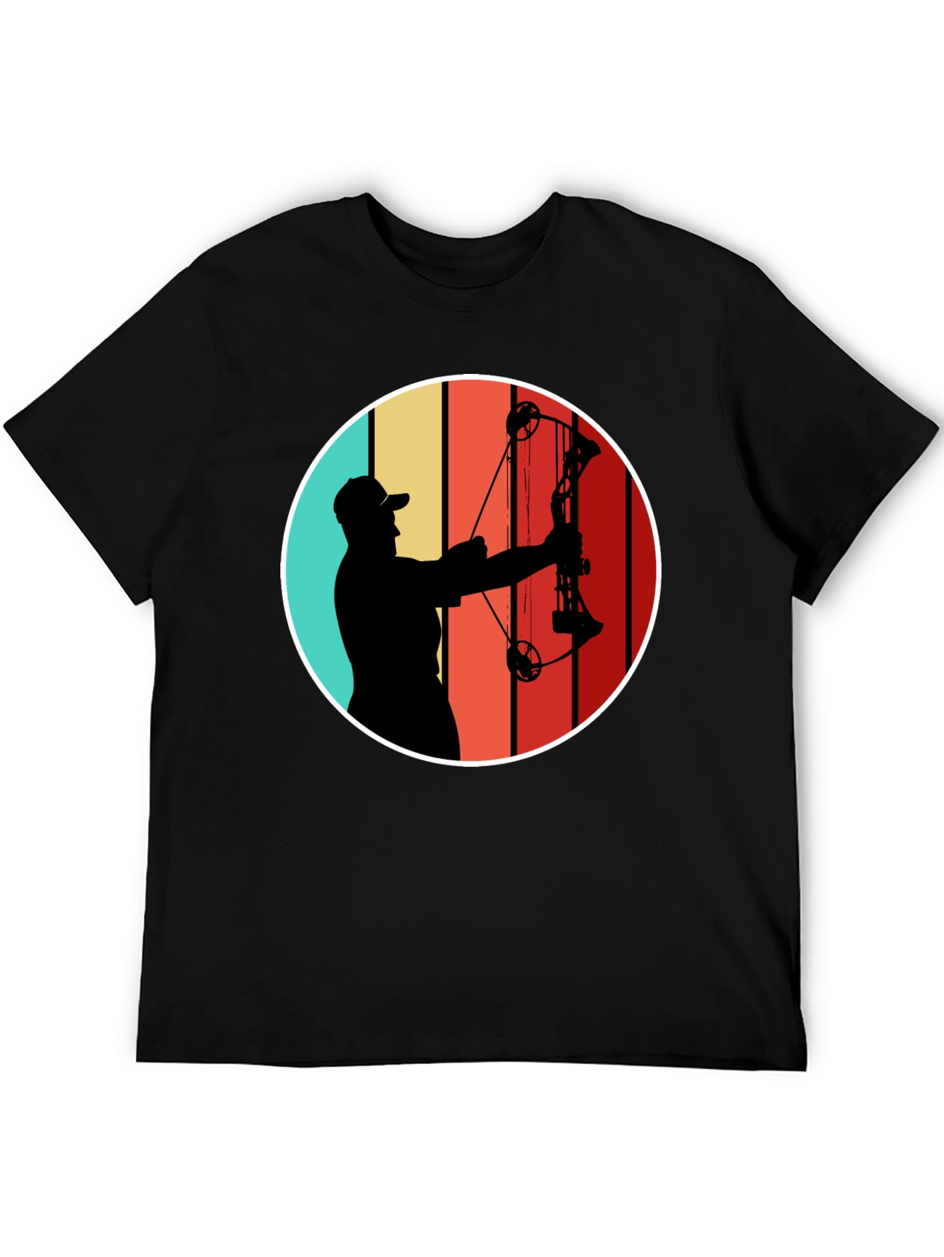 Archery Silhouette Tee - Retro Style Bow Hunter T-Shirt