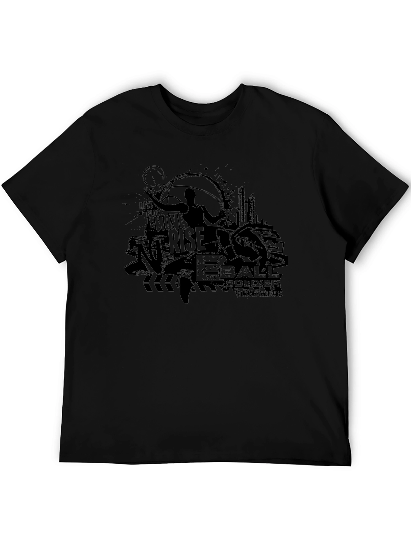 Basketball Soldier Rise Black Graphic Tee