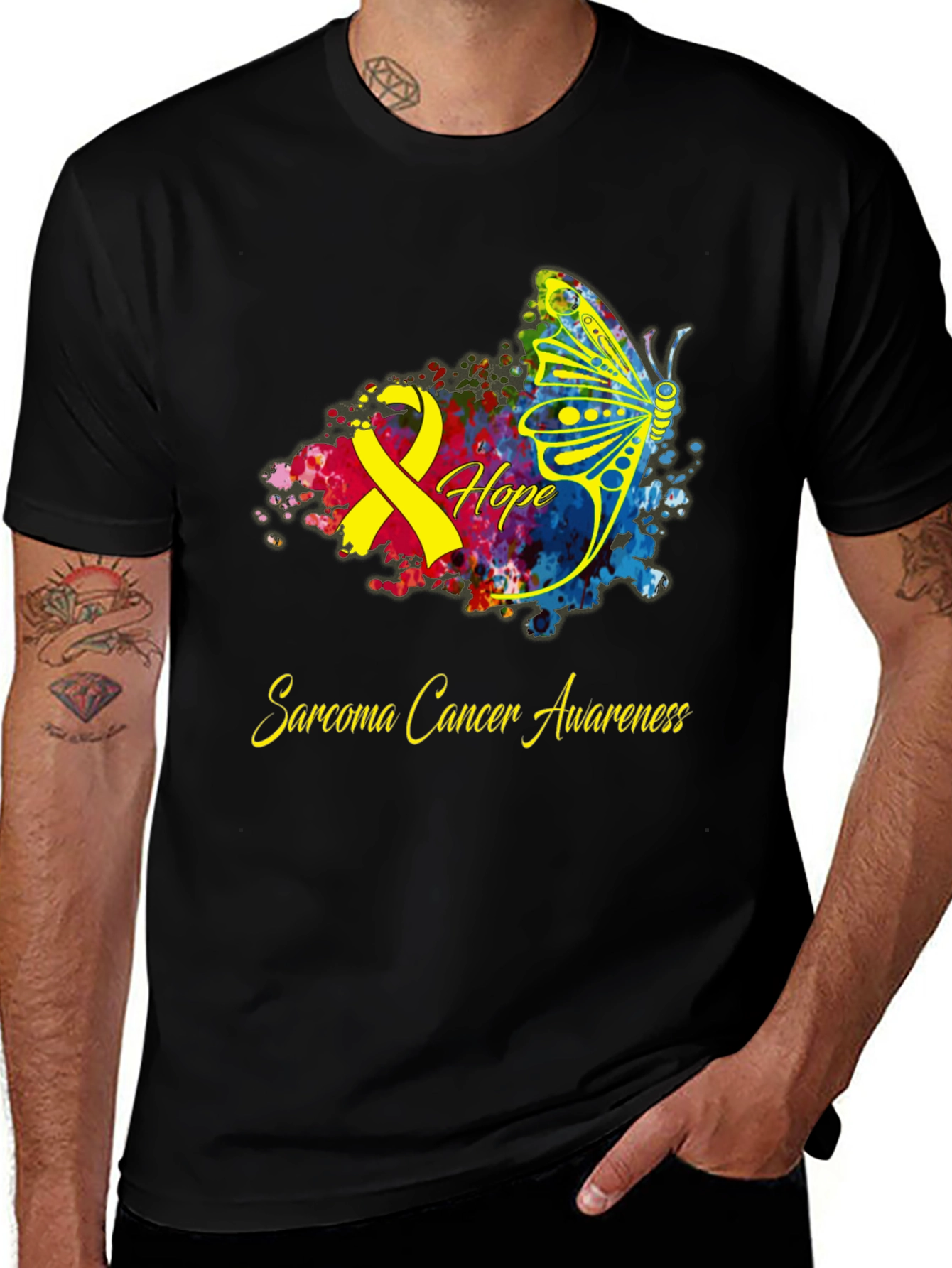Sarcoma Cancer Awareness Butterfly T-Shirt