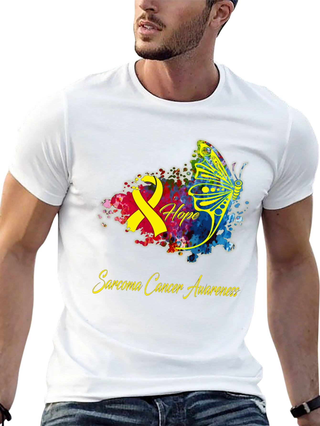 Sarcoma Cancer Awareness Butterfly T-Shirt