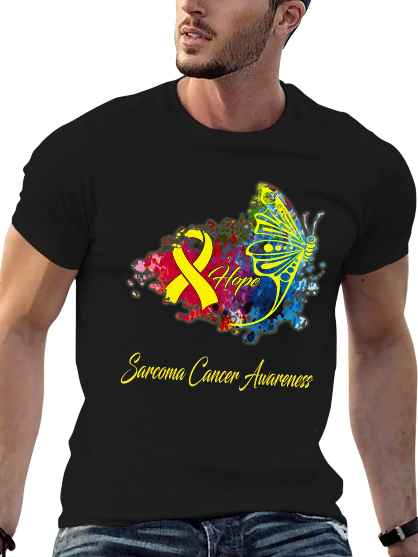 Sarcoma Cancer Awareness Butterfly T-Shirt