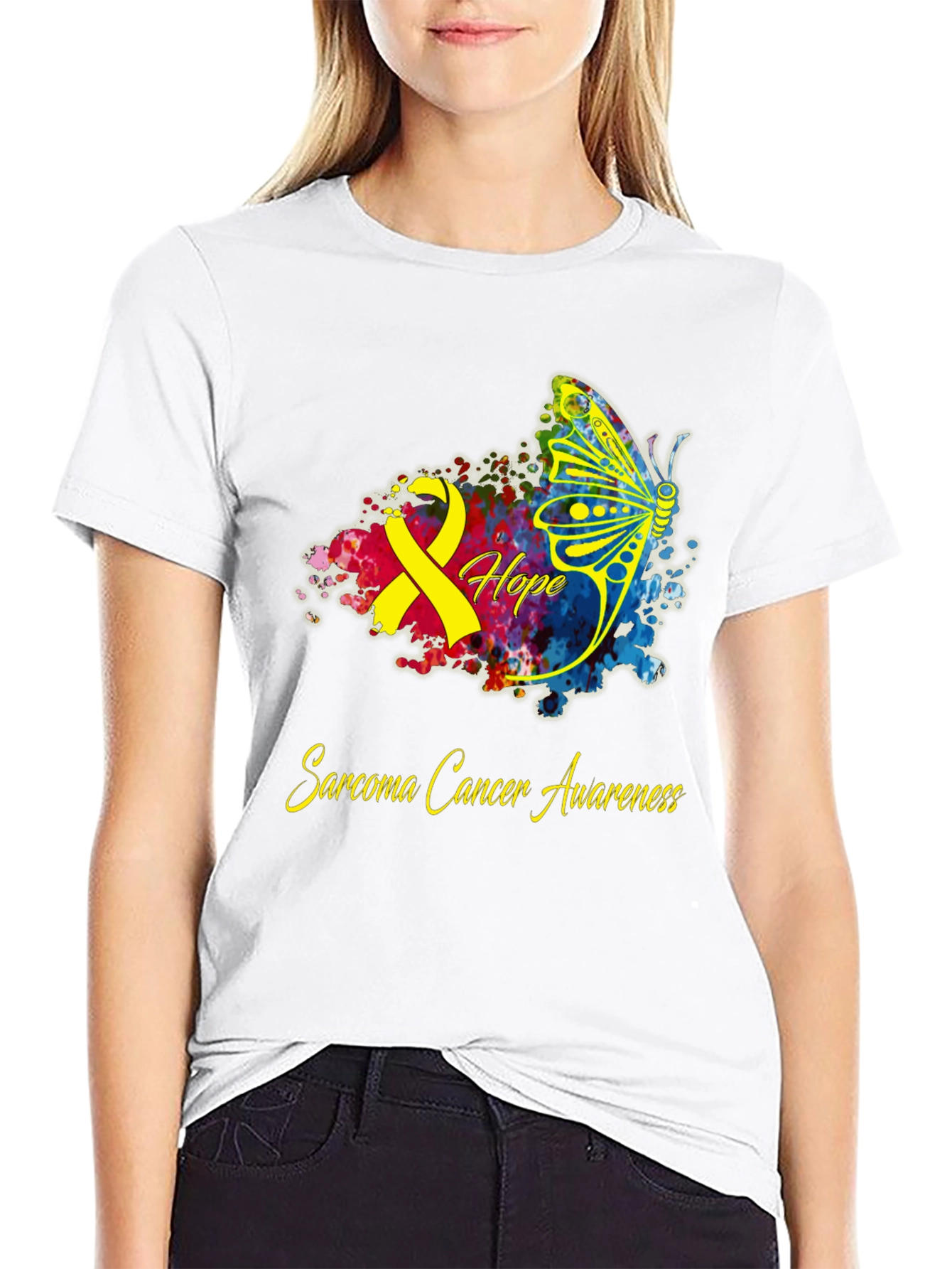Sarcoma Cancer Awareness Butterfly T-Shirt