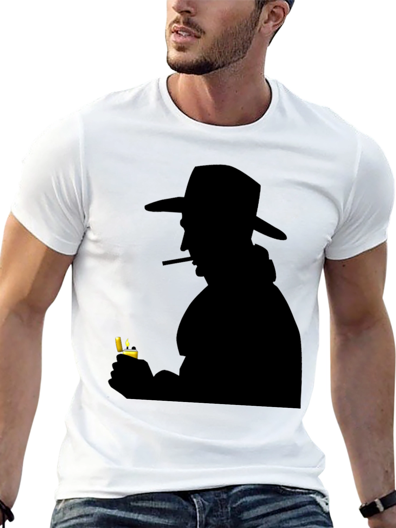 Silhouette Cowboy Lighter Black T-Shirt