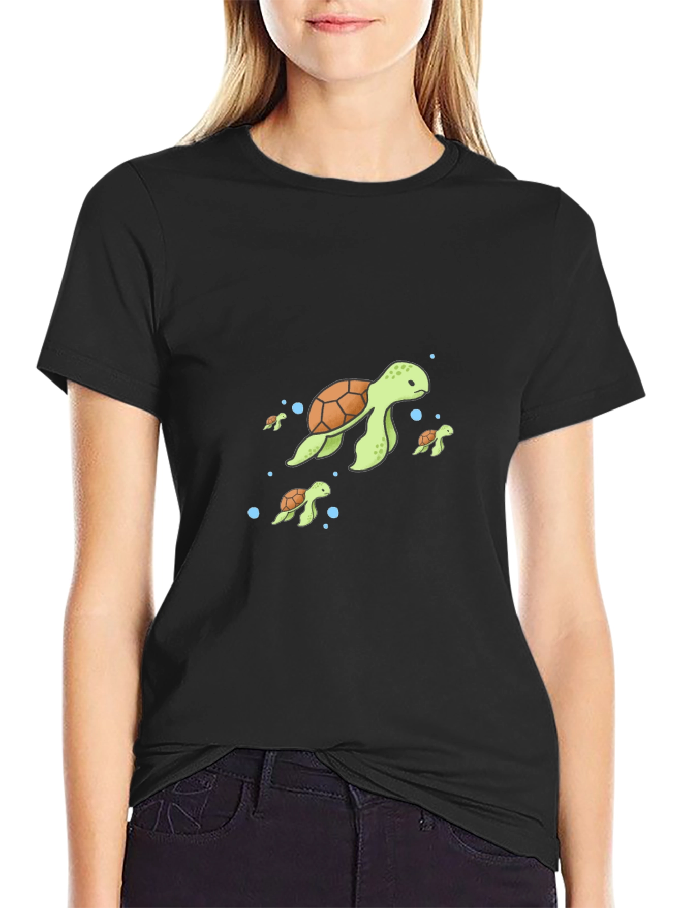 Turtle Family Graphic Tee - Soft Cotton Blend