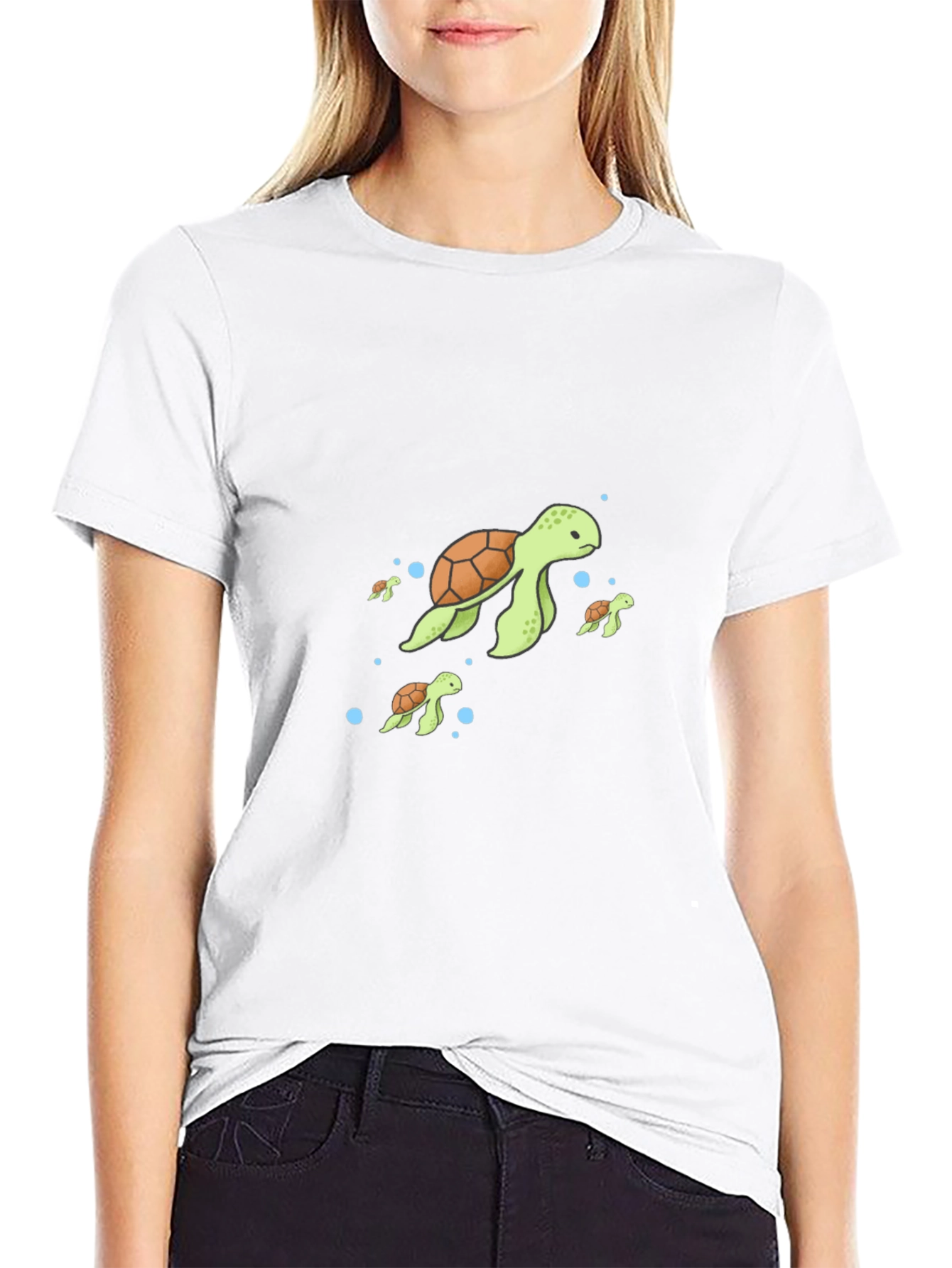 Turtle Family Graphic Tee - Soft Cotton Blend