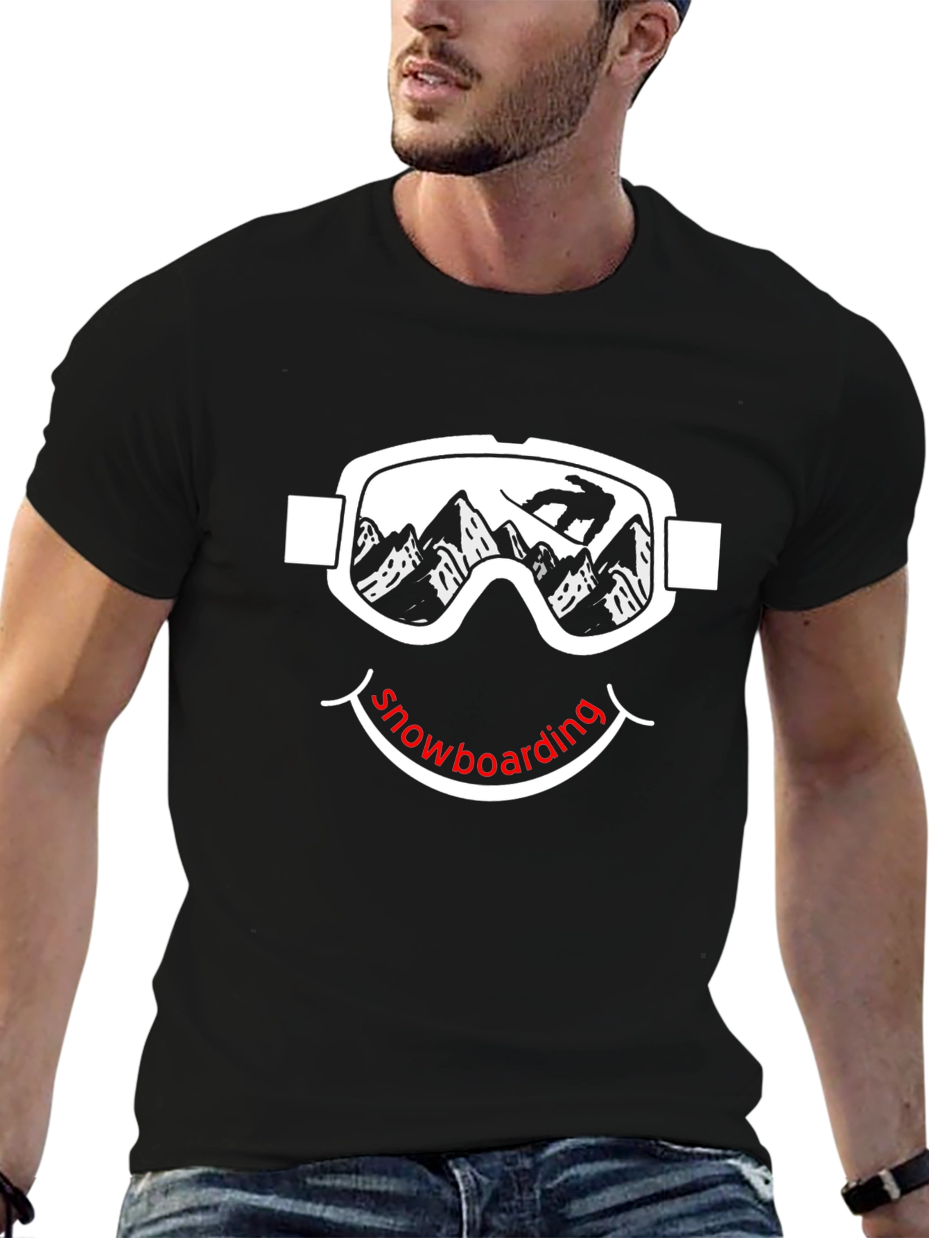 Snowboarding Smiley Face T-Shirt