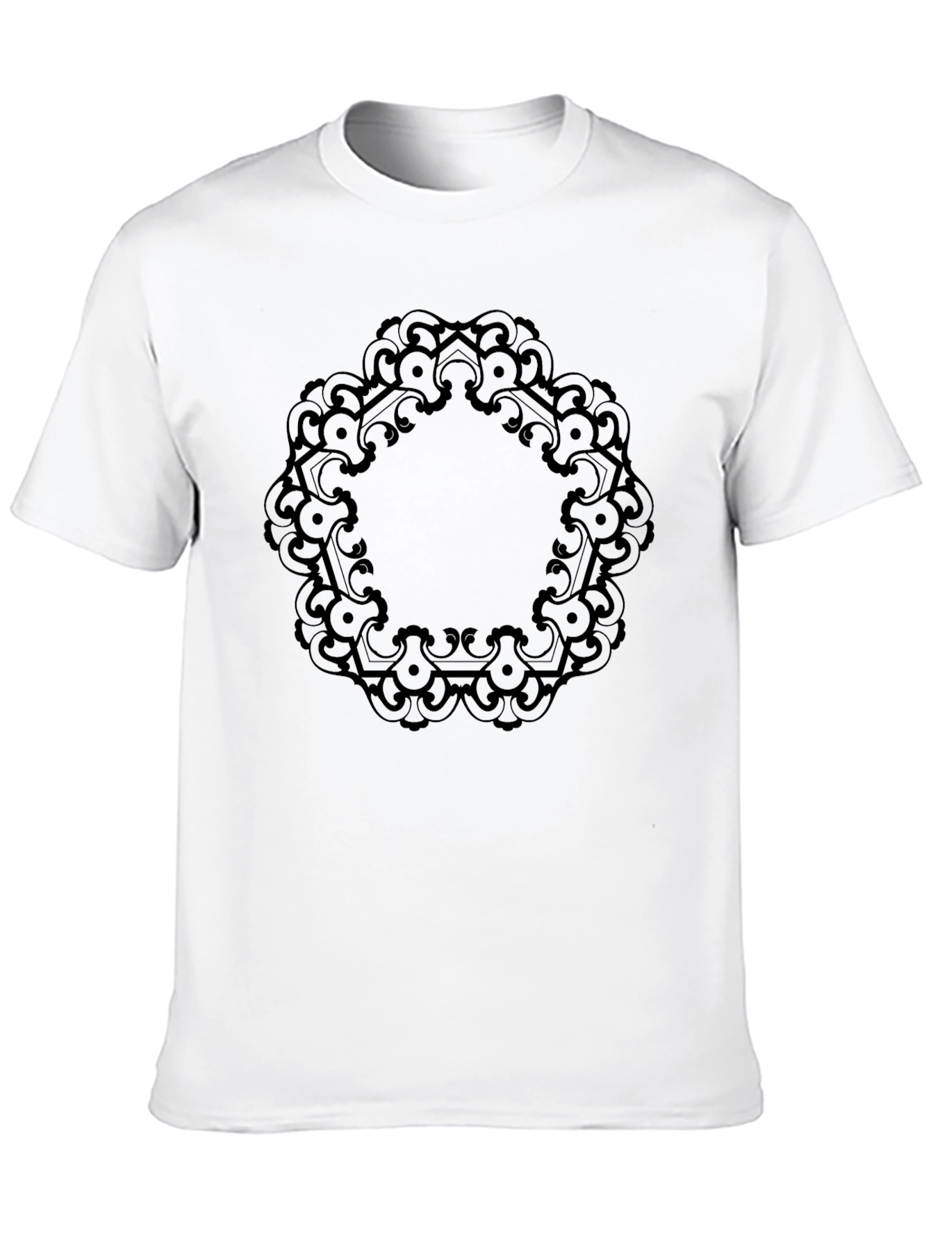 Black T-Shirt with Mandala Design
