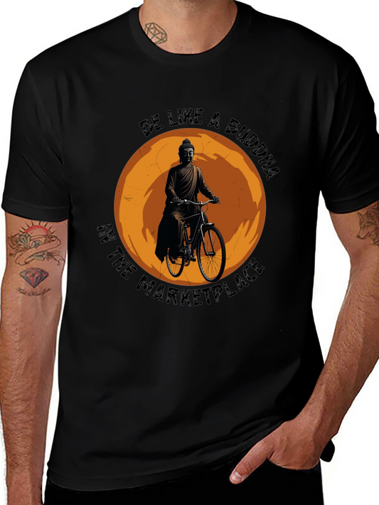 Buddha on Bike Graphic T-Shirt - Meditative Style