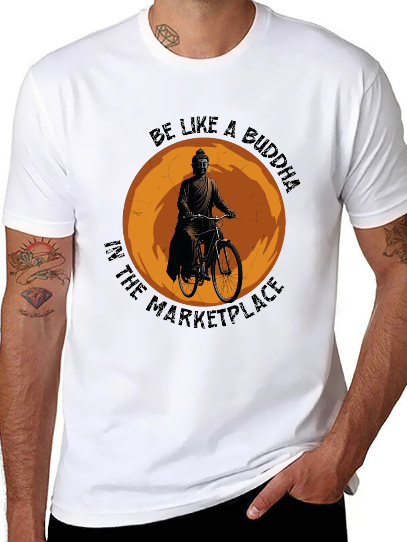 Buddha on Bike Graphic T-Shirt - Meditative Style