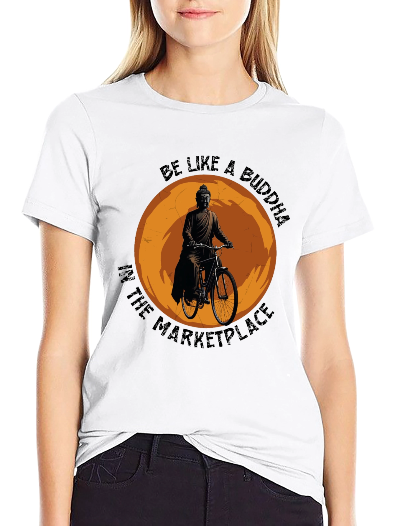 Buddha on Bike Graphic T-Shirt - Meditative Style