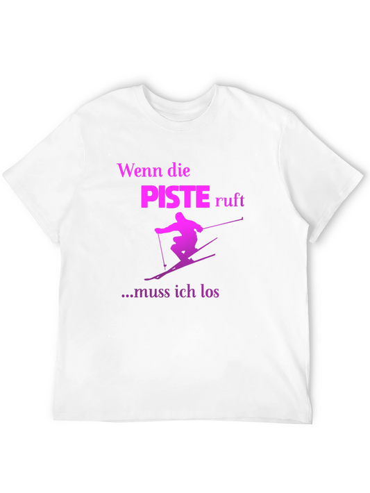 Ski Piste Calling T-Shirt - Black