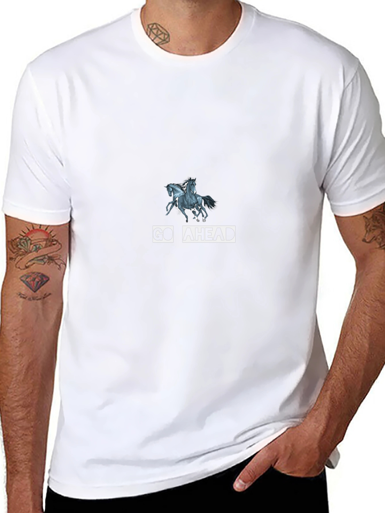 Go Ahead Horse Graphic Tee - Black