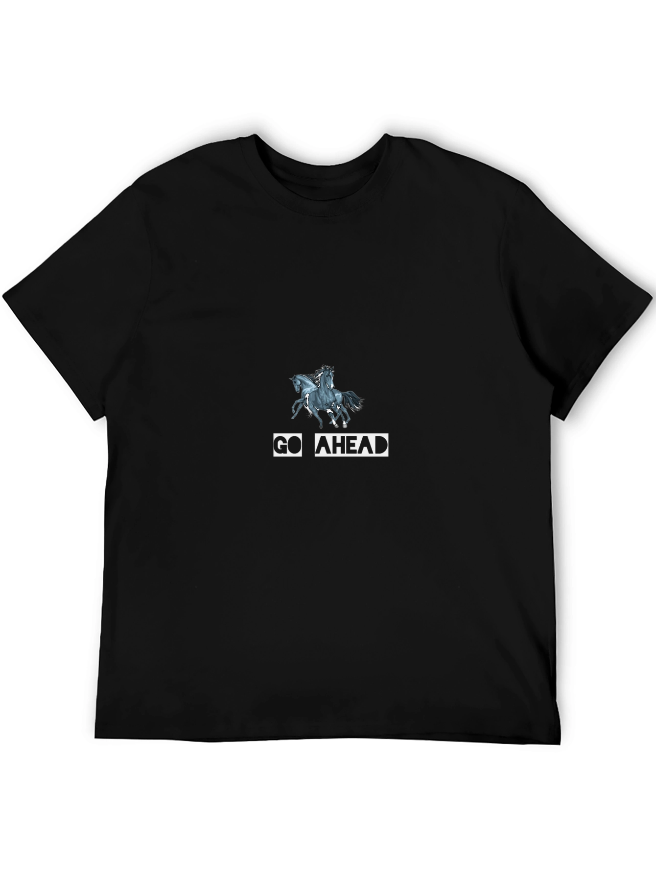 Go Ahead Horse Graphic Tee - Black