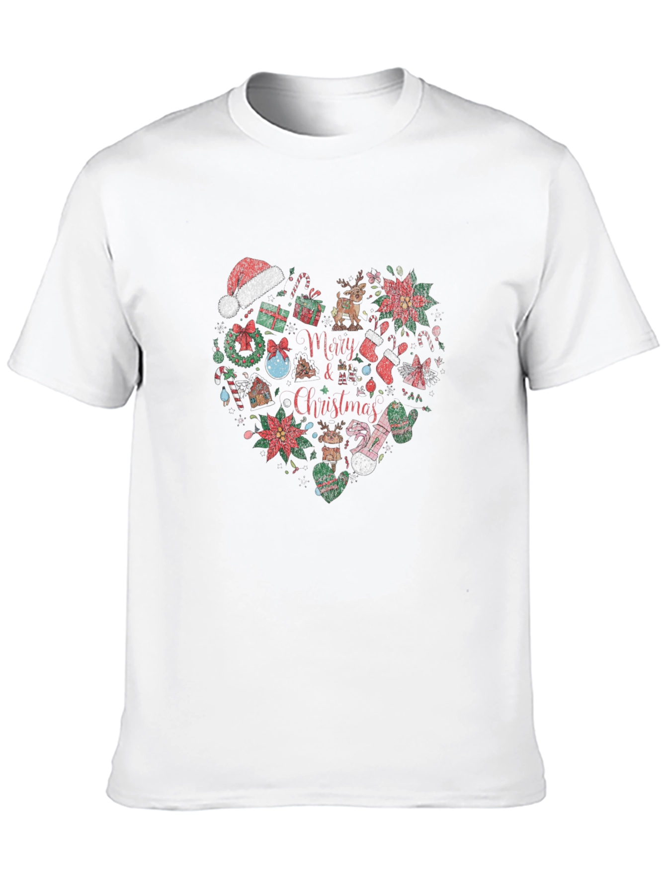 Festive Christmas Heart Graphic T-Shirt