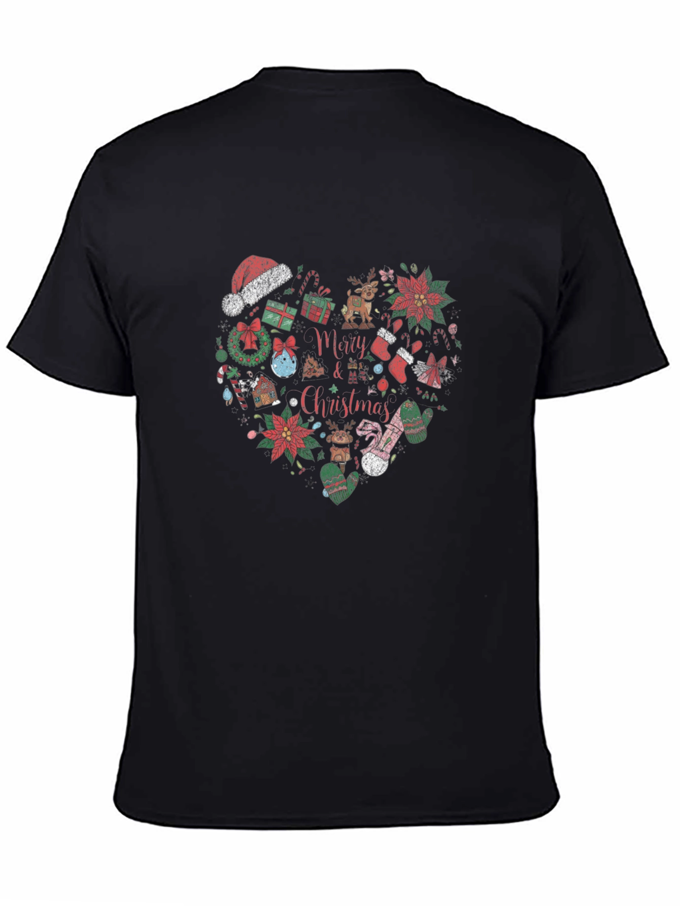 Festive Christmas Heart Graphic T-Shirt