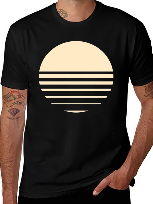 Retro Sunset Graphic Tee - Stylish Black T-Shirt