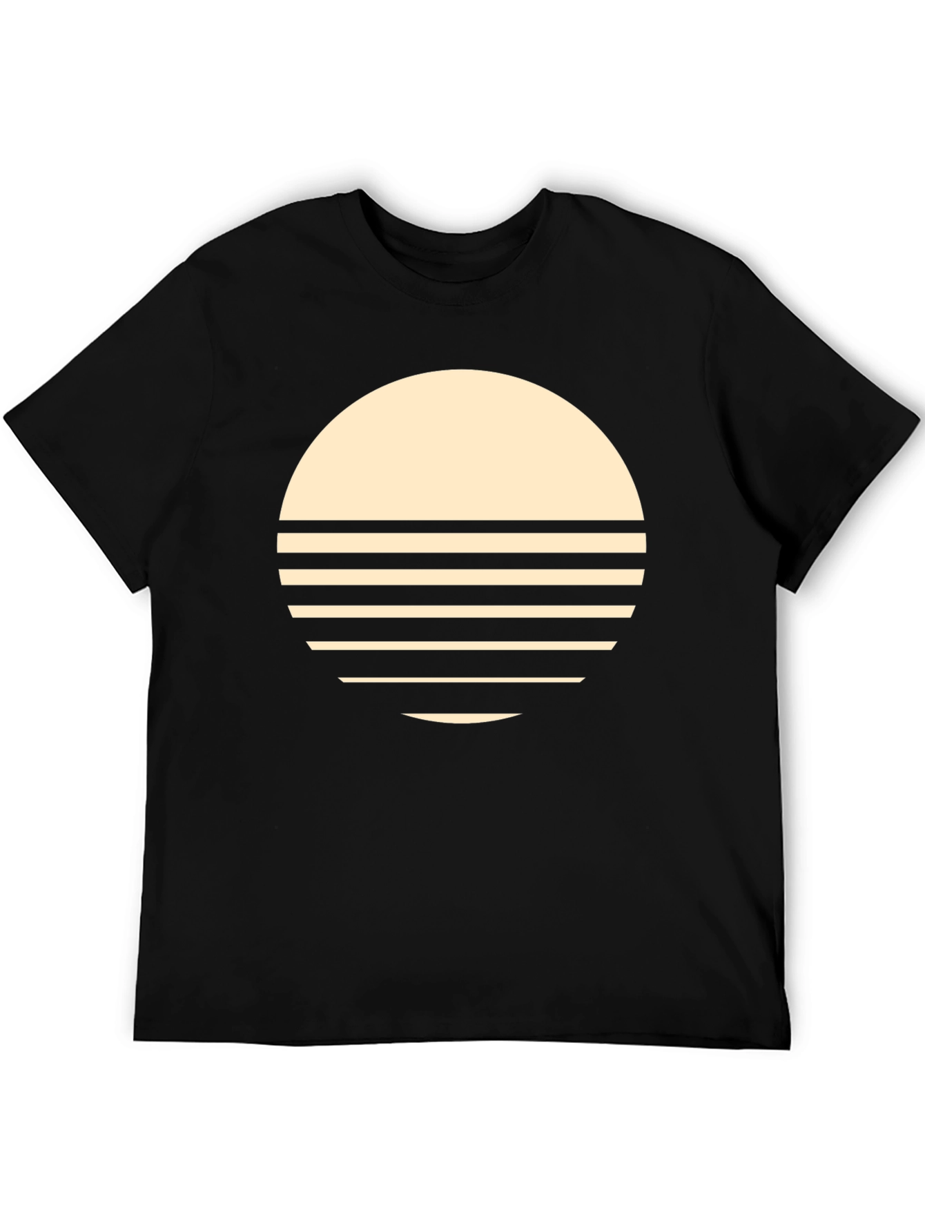 Retro Sunset Graphic Tee - Stylish Black T-Shirt