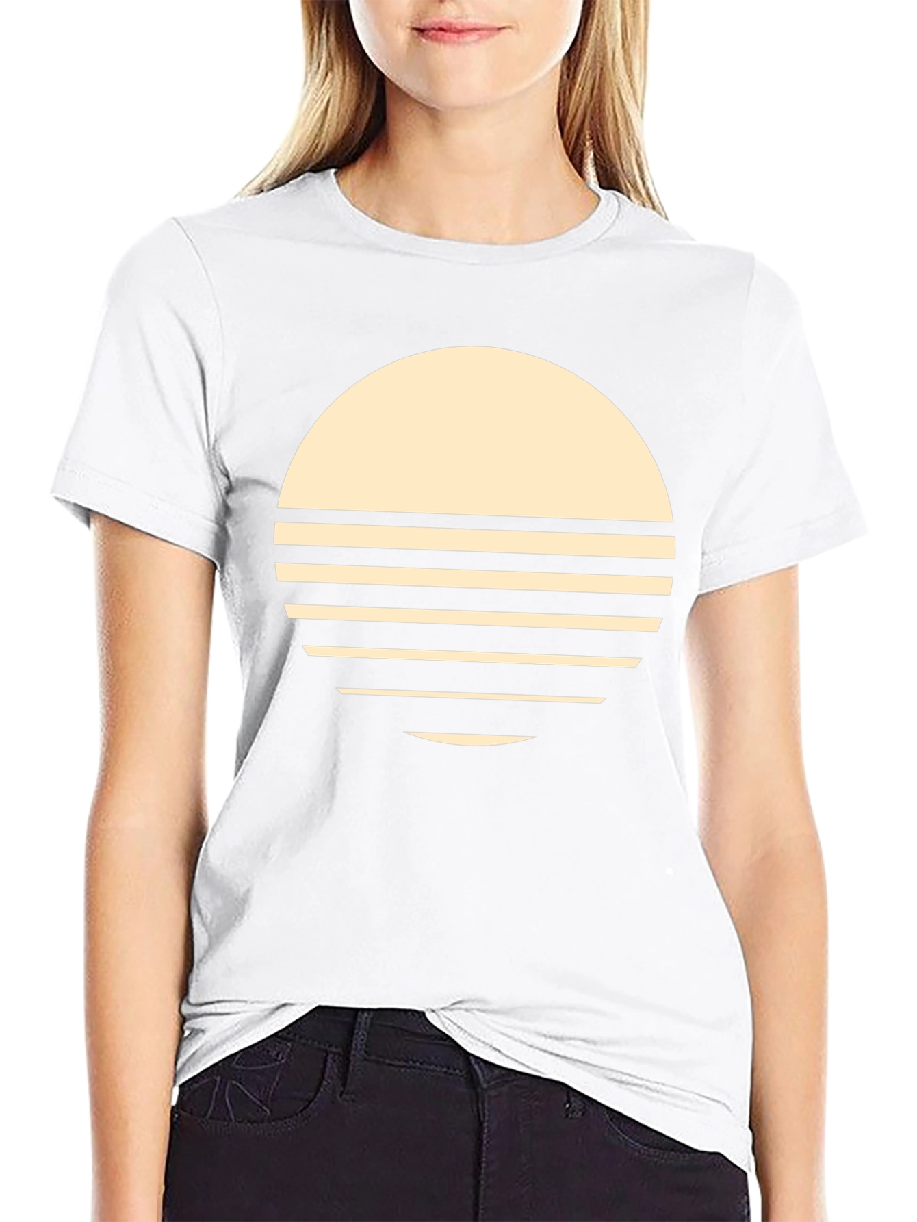 Retro Sunset Graphic Tee - Stylish Black T-Shirt