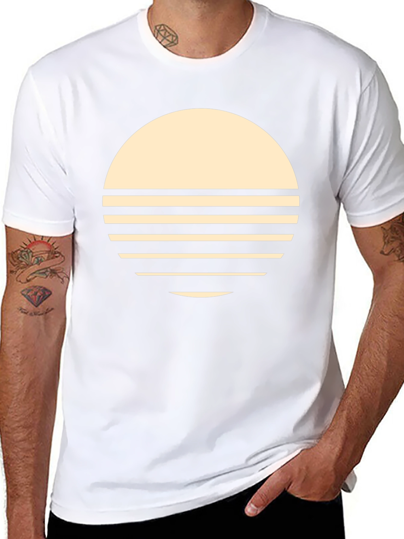 Retro Sunset Graphic Tee - Stylish Black T-Shirt