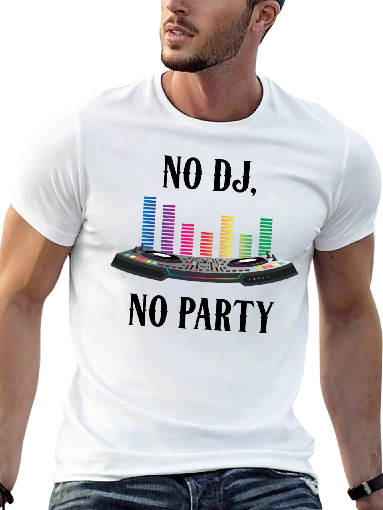 No DJ No Party Graphic Print T-Shirt