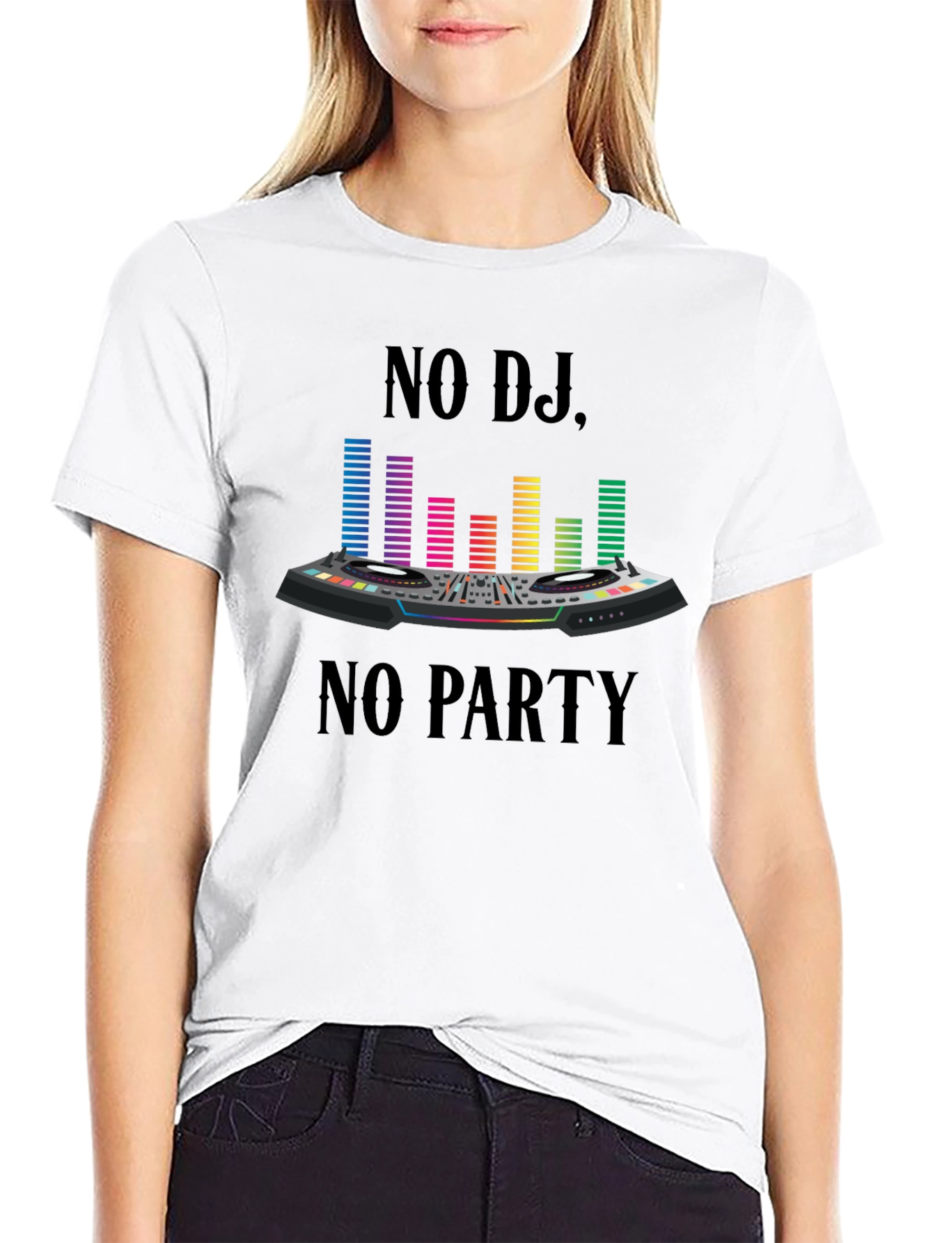 No DJ No Party Graphic Print T-Shirt