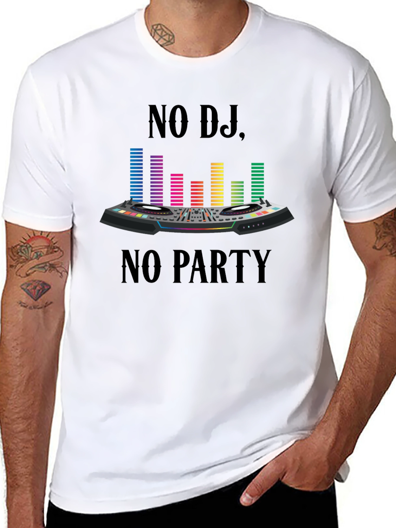 No DJ No Party Graphic Print T-Shirt