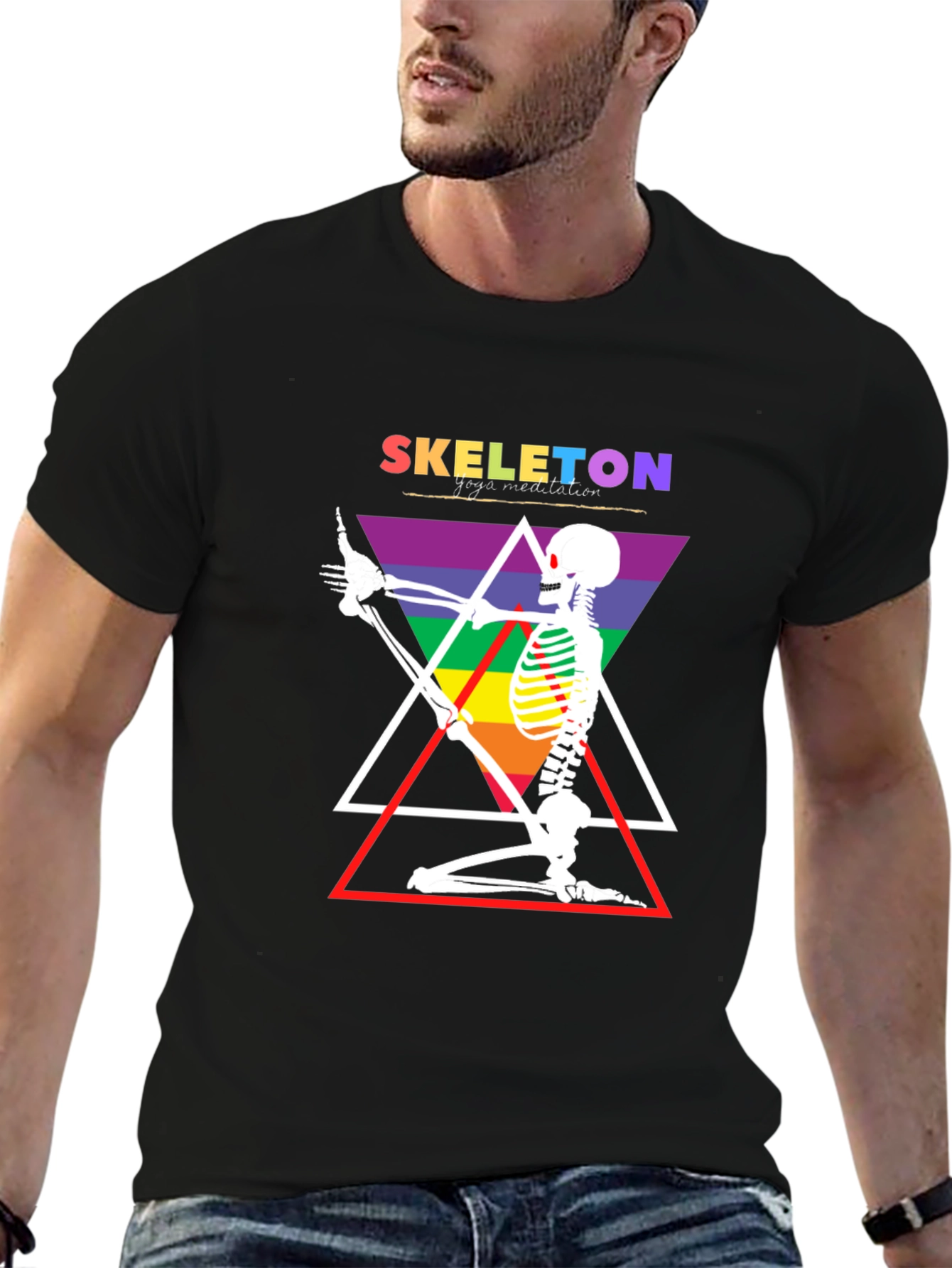 Skeleton Yoga Meditation T-Shirt