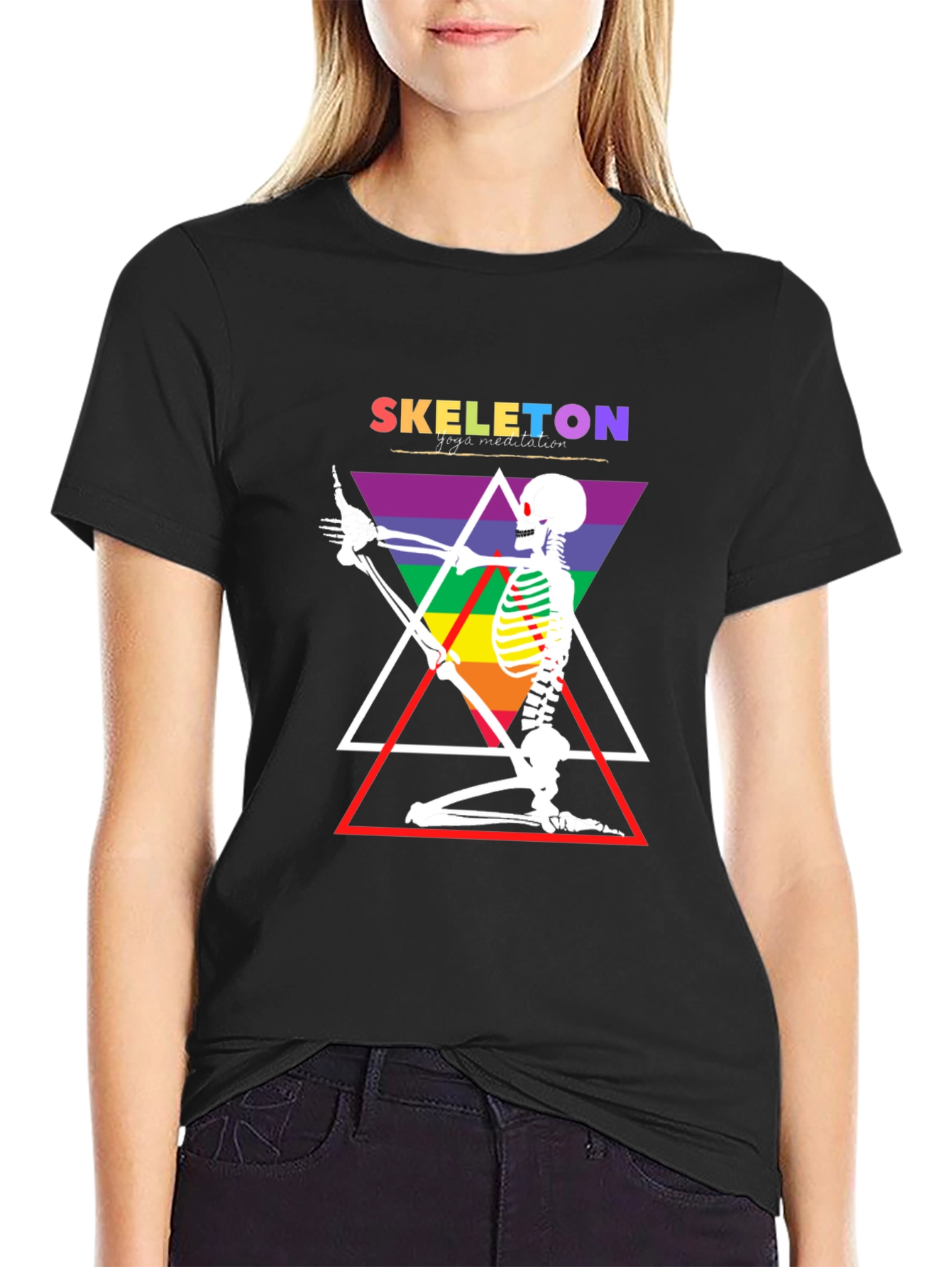 Skeleton Yoga Meditation T-Shirt