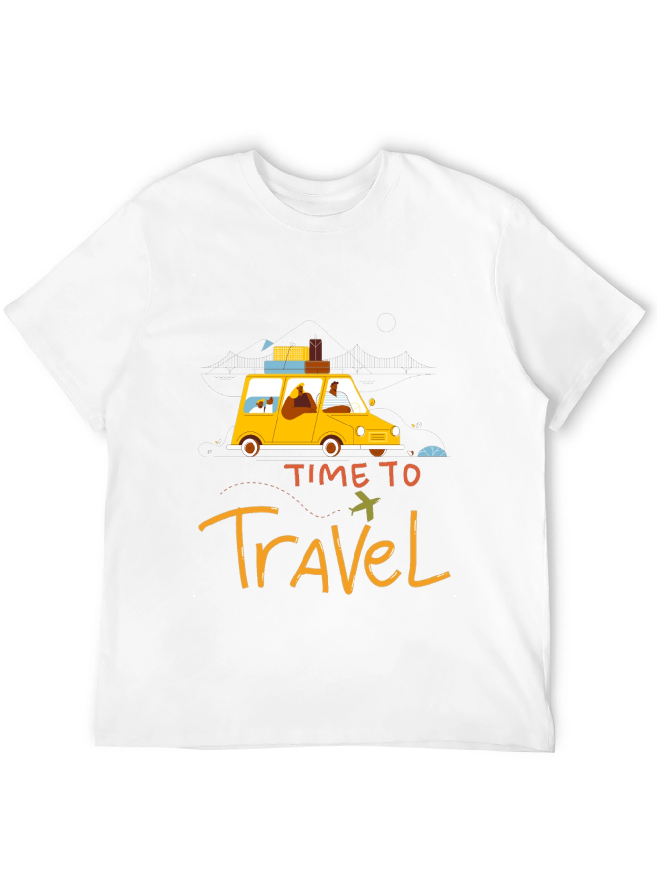 Time To Travel Black Graphic Tee