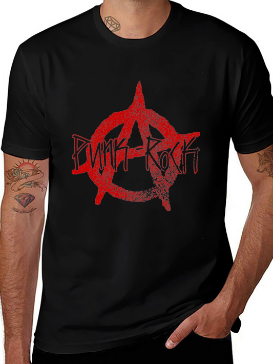 Punk Rock Anarchy Symbol Black T-Shirt