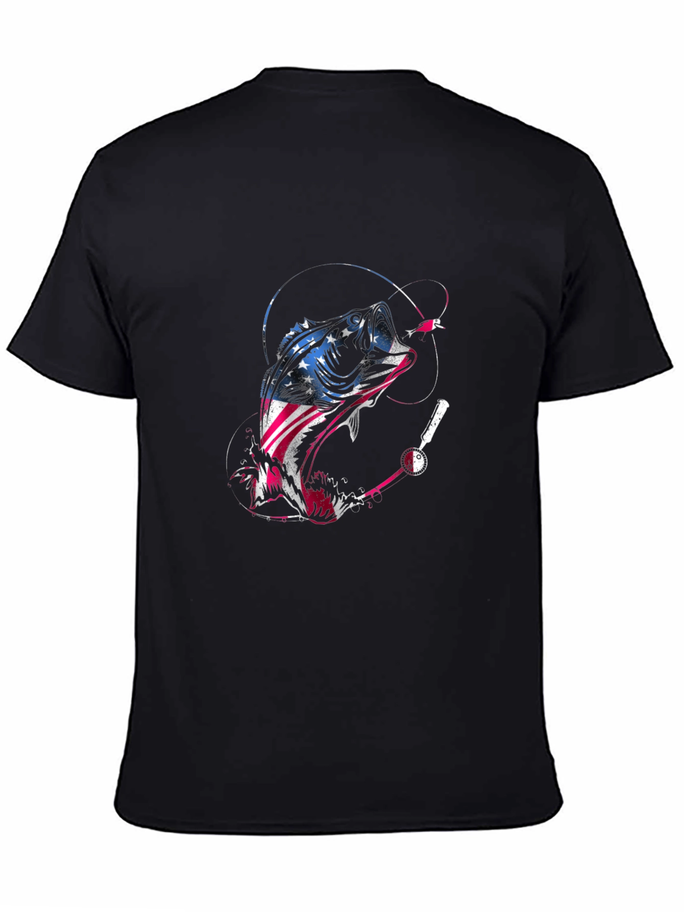 American Flag Bass Fishing T-Shirt